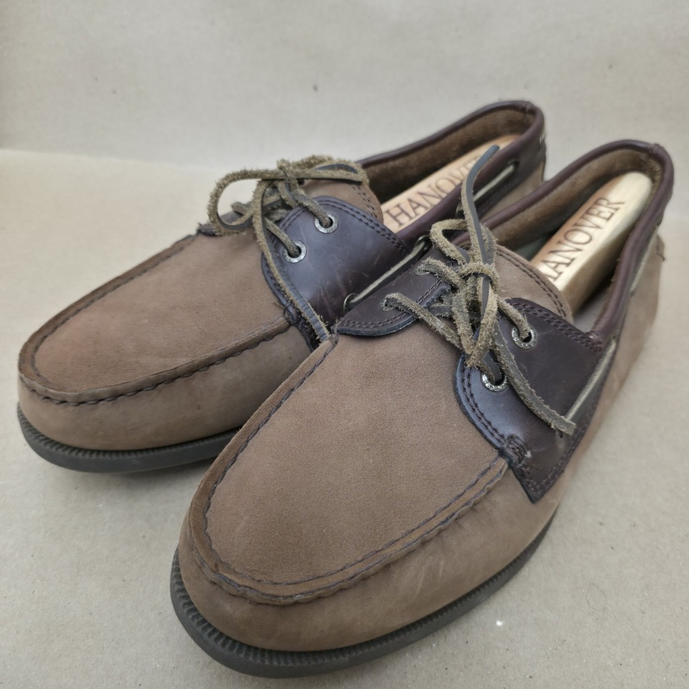 G.H. Bass Hampton (Sz 9 W) Core 2 Mens Boat Shoes Brown Nubuck Loafers Wide